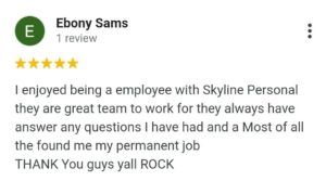Ebony sams testimonial on the display